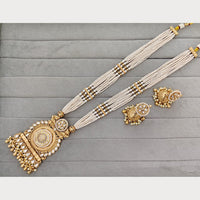 Rajwadi Collection Royal Pota Stone And Pearl Statement Long Necklace Set