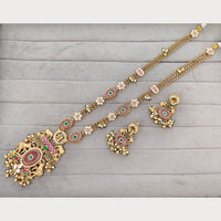 Rajwadi Collection Royal Pota Stone And Pearl Statement Long Necklace Set