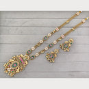Rajwadi Collection Royal Pota Stone And Pearl Statement Long Necklace Set