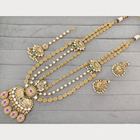 Rajwadi Collection Royal Pota Stone And Pearl Statement Long Necklace Set