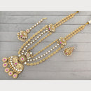 Rajwadi Collection Royal Pota Stone And Pearl Statement Long Necklace Set