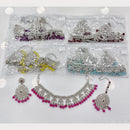 Rajwadi Collection Grand Crystal Stone And Pearl Necklace Set