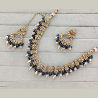 Rajwadi Collection Grand Crystal Stone And Pearl Necklace Set