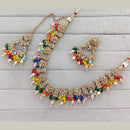 Rajwadi Collection Grand Crystal Stone And Pearl Necklace Set