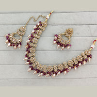 Rajwadi Collection Grand Crystal Stone And Pearl Necklace Set