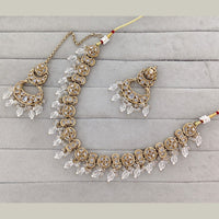 Rajwadi Collection Grand Crystal Stone And Pearl Necklace Set