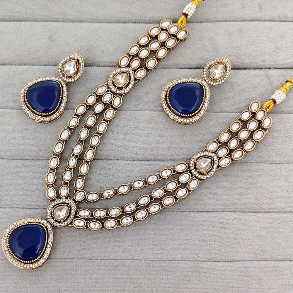 Rajwadi Collection Heritage Pota Stone Necklace Set