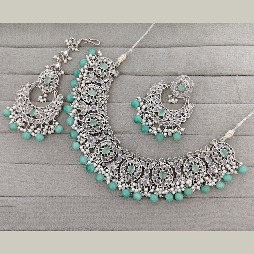 Rajwadi Collection Grand Crystal Stone And Pearl Necklace Set