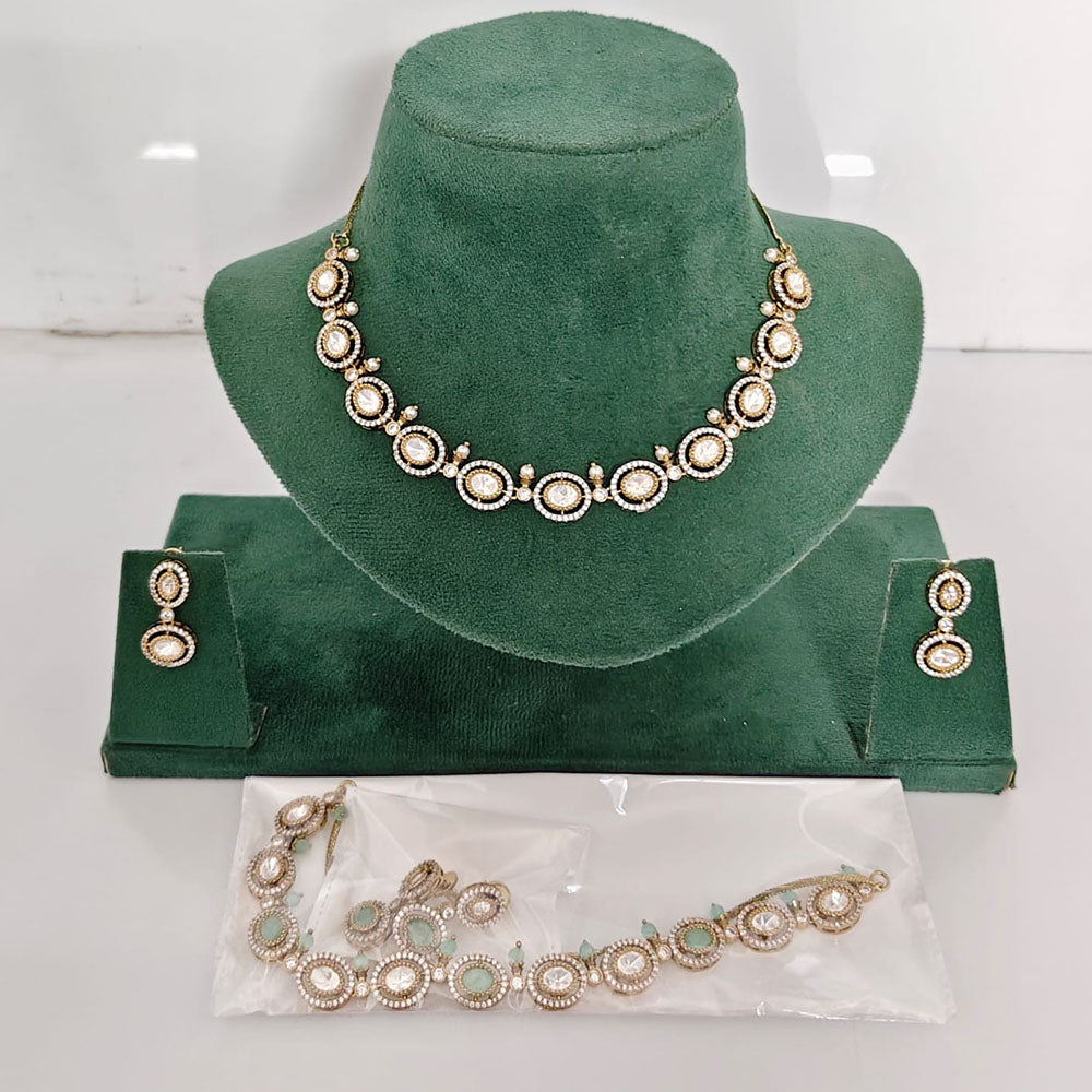Rajwadi Collection Heritage Polki Kundan Stone Necklace Set