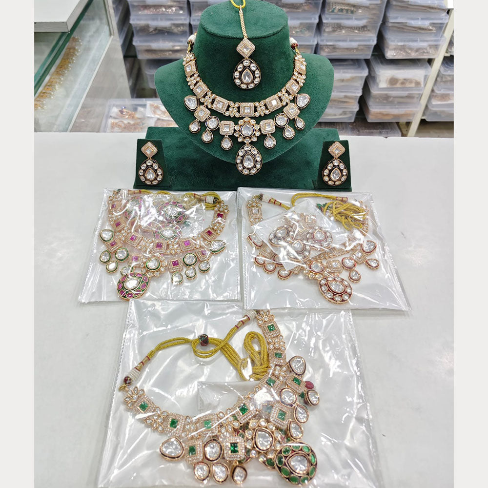 Rajwadi Collection Heritage Polki Kundan Stone Necklace Set