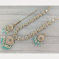 Rajwadi Collection Designer Pota Stone And Beads Long Necklace Set