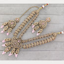 Rajwadi Collection Glam Crystal Stone Beads And Pearl Traditional Necklace Set
