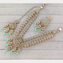 Rajwadi Collection Glam Crystal Stone Beads And Pearl Traditional Necklace Set