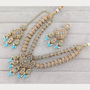 Rajwadi Collection Glam Crystal Stone Beads And Pearl Traditional Necklace Set
