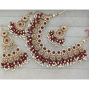 Rajwadi Collection Glam Crystal Stone And Pearl Traditional Necklace Set
