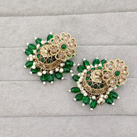 Rajwadi Collection Royal Crystal Stone Pearl And Beads Jhumki Earrings