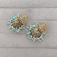 Rajwadi Collection Royal Crystal Stone Pearl And Beads Jhumki Earrings