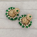Rajwadi Collection Royal Crystal Stone Pearl And Beads Jhumki Earrings