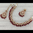 Rajwadi Collection Crystal Stone And Pearl Necklace Set