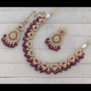 Rajwadi Collection Crystal Stone And Pearl Necklace Set