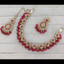 Rajwadi Collection Crystal Stone And Pearl Necklace Set