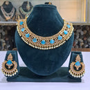 Rajwadi Collection Elegant Pota Stone And Beads Necklace Set