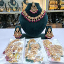 Rajwadi Collection Elegant Pota Stone And Beads Necklace Set