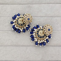 Rajwadi Collection Sparkling Crystal Stone And Beads Jhumki Earrings