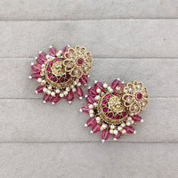 Rajwadi Collection Sparkling Crystal Stone And Beads Jhumki Earrings