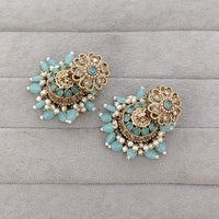 Rajwadi Collection Sparkling Crystal Stone And Beads Jhumki Earrings