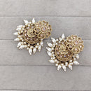 Rajwadi Collection Sparkling Crystal Stone And Beads Jhumki Earrings