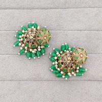 Rajwadi Collection Sparkling Crystal Stone And Beads Jhumki Earrings