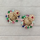 Rajwadi Collection Sparkling Crystal Stone And Beads Jhumki Earrings
