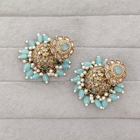 Rajwadi Collection Sparkling Crystal Stone And Beads Jhumki Earrings