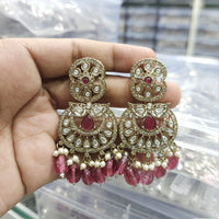 Rajwadi Collection Ethnic Pota Stone And Beads Dangler Earrings