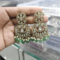 Rajwadi Collection Ethnic Pota Stone And Beads Dangler Earrings