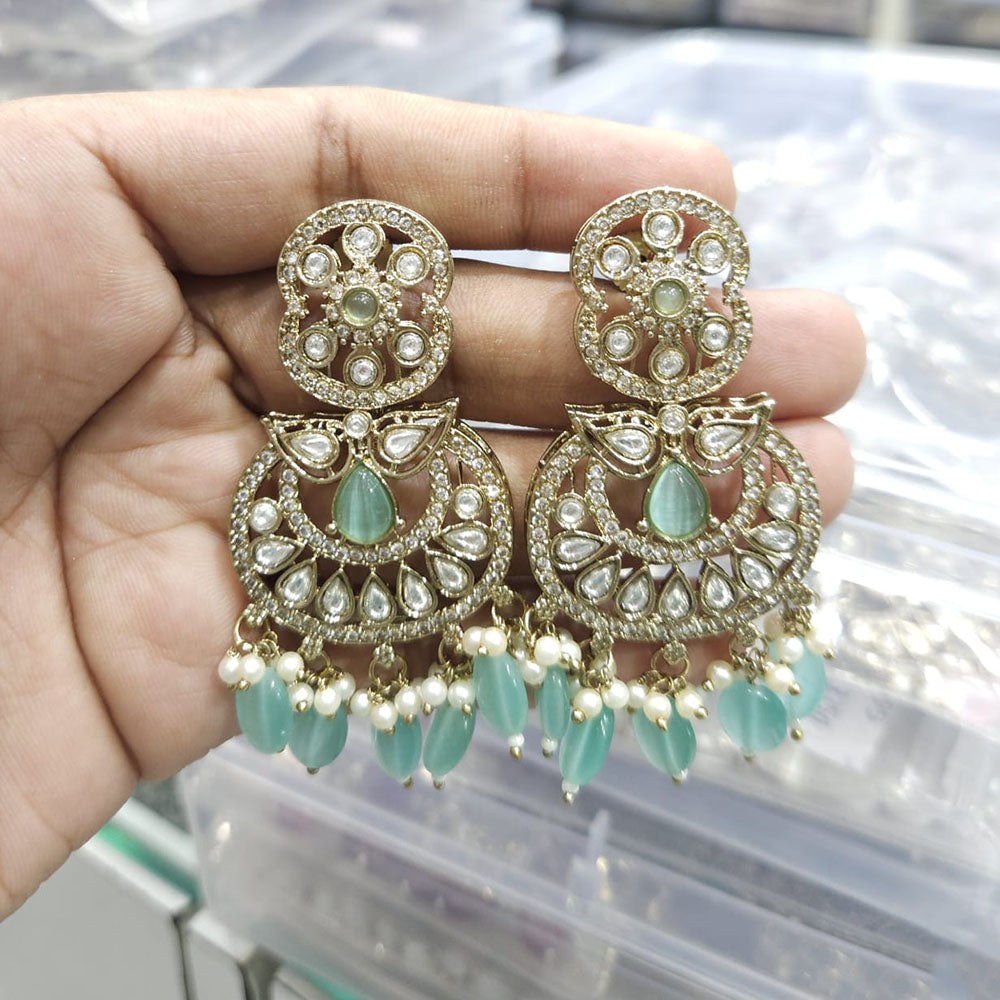 Rajwadi Collection Ethnic Pota Stone And Beads Dangler Earrings