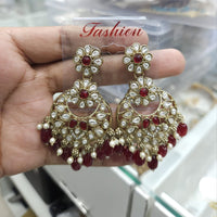 Rajwadi Collection Ethnic Pota Stone And Beads Dangler Earrings