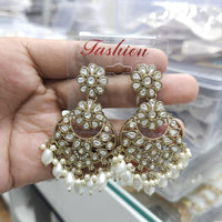 Rajwadi Collection Ethnic Pota Stone And Beads Dangler Earrings
