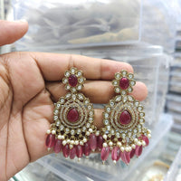 Rajwadi Collection Ethnic Pota Stone And Beads Dangler Earrings