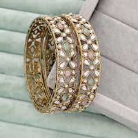 Rajwadi Collection Heritage Pota Stone Bangles Set