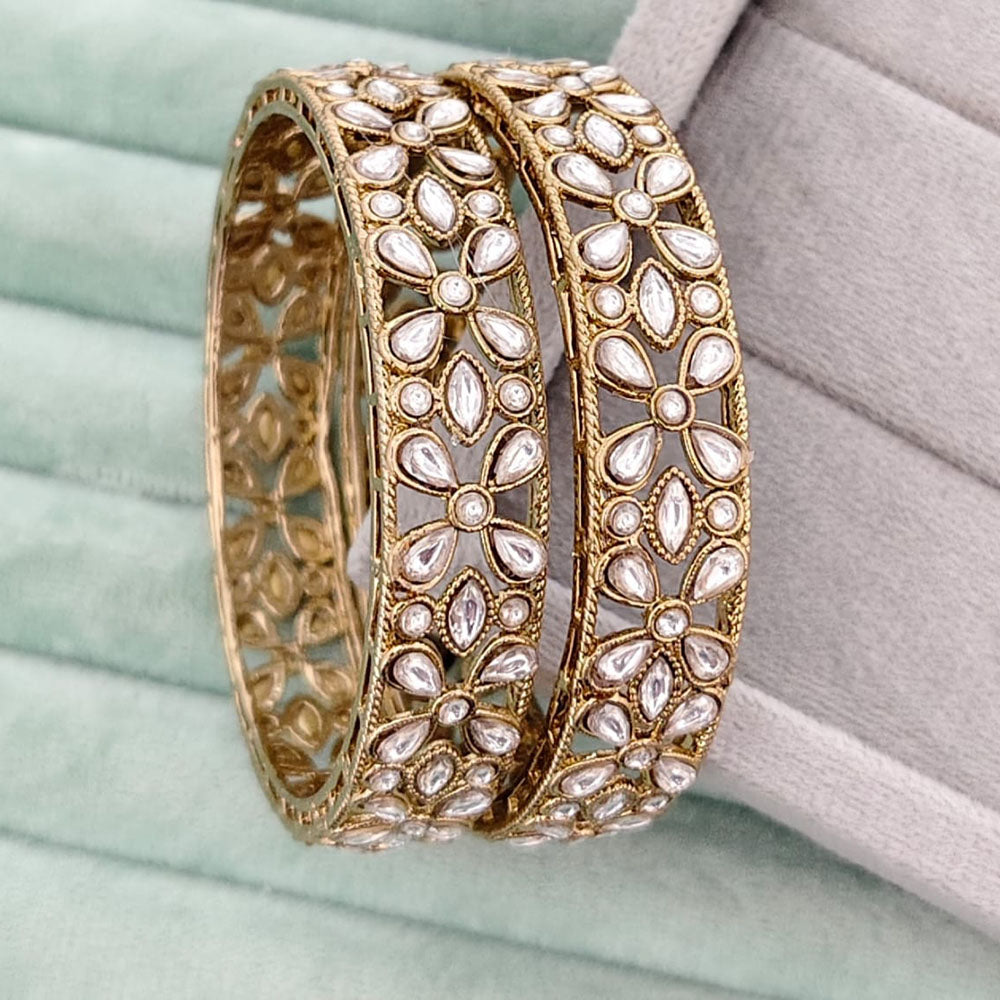 Rajwadi Collection Heritage Pota Stone Bangles Set