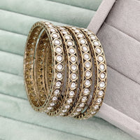 Rajwadi Collection Heritage Pota Stone Bangles Set