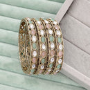 Rajwadi Collection Heritage Pota Stone Bangles Set
