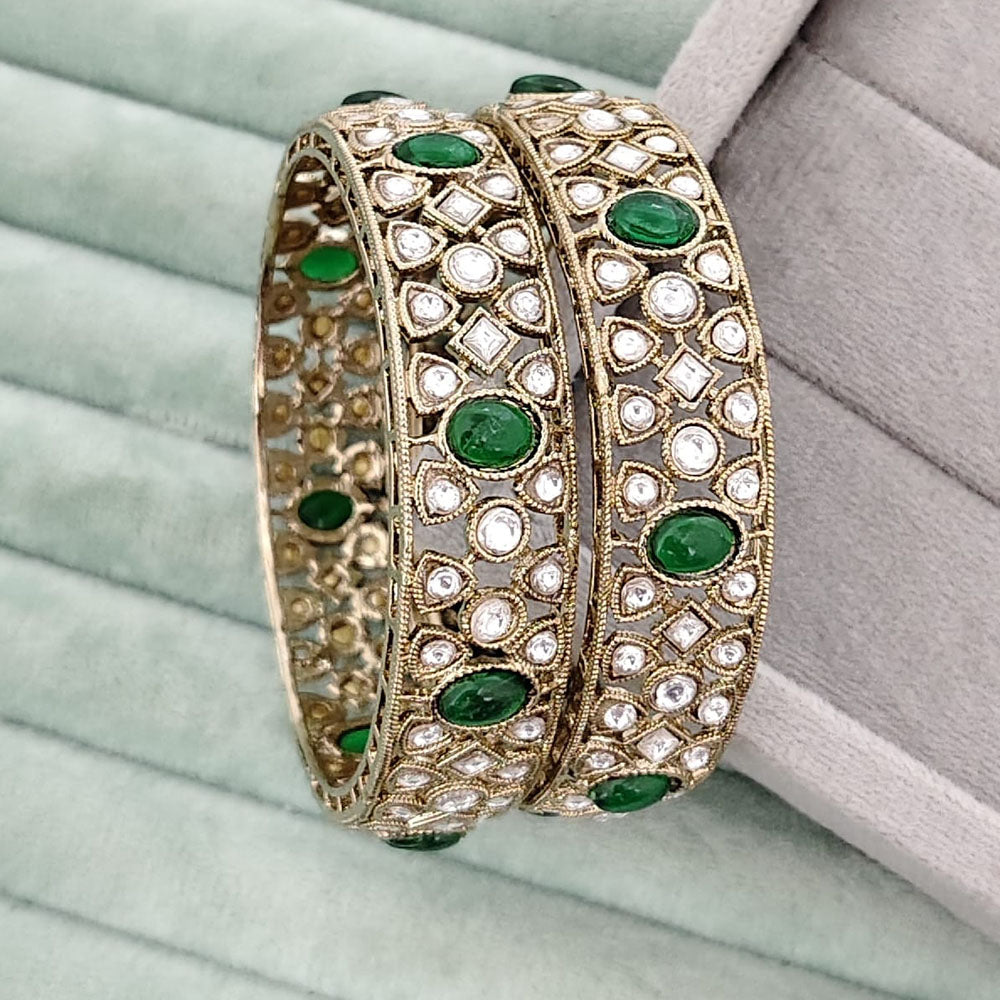 Rajwadi Collection Heritage Pota Stone Bangles Set
