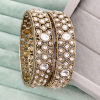 Rajwadi Collection Heritage Pota Stone Bangles Set