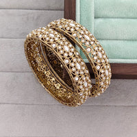 Rajwadi Collection Heritage Pota Stone Bangles Set