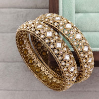 Rajwadi Collection Heritage Pota Stone Bangles Set