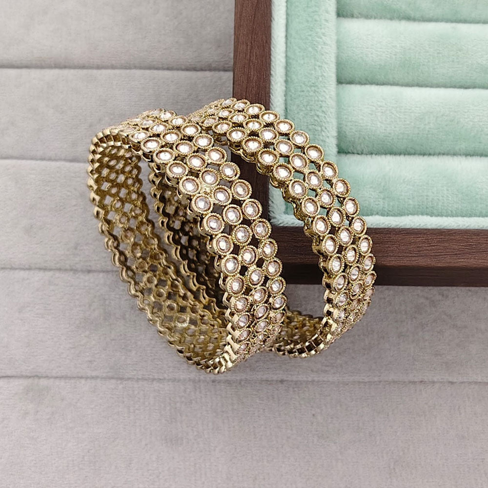 Rajwadi Collection Heritage Pota Stone Bangles Set