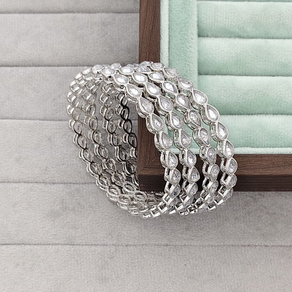 Rajwadi Collection Shimmer Crystal Stone Bangles Set